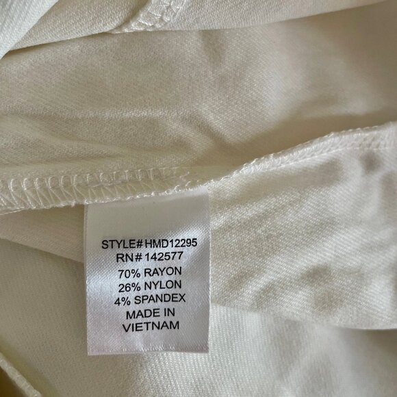 NEW Haute Monde White Spandex Sexy Dress Strap Buckle Accent Shoulders SZ L 8-10 - Picture 7 of 12